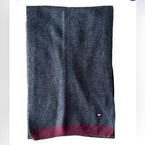 Tommy Hilfiger Gray & Burgundy Scarf